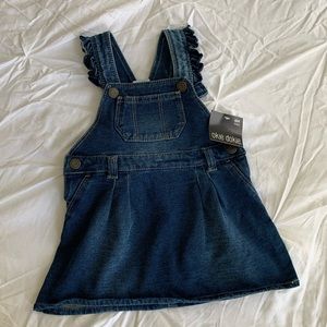 Okie Dokie Denim Ruffle Overall Dress 6mo
